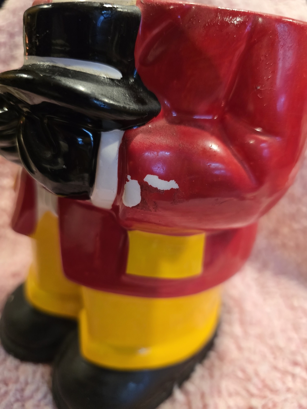 Vintage UNCLE MOSE Black Ceramic Figurine Cookie Jar in Red, Yellow & Black - Picture 5 of 6
